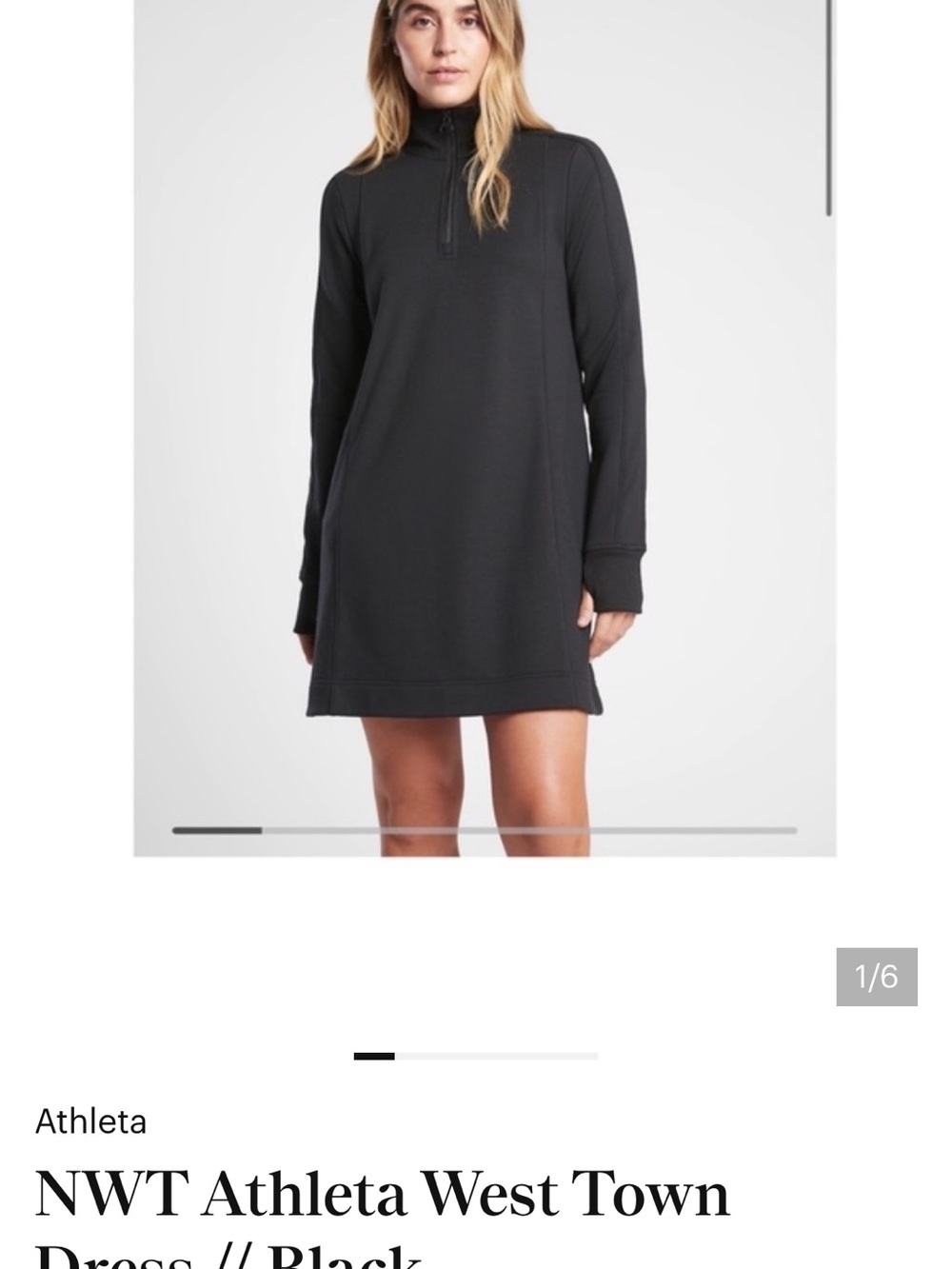 Athleta Black Quarter-Zip West Town Dress
